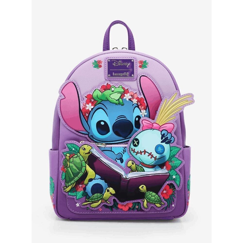 Loungefly Disney Lilo & Stitch Scrump Reading Mini Backpack